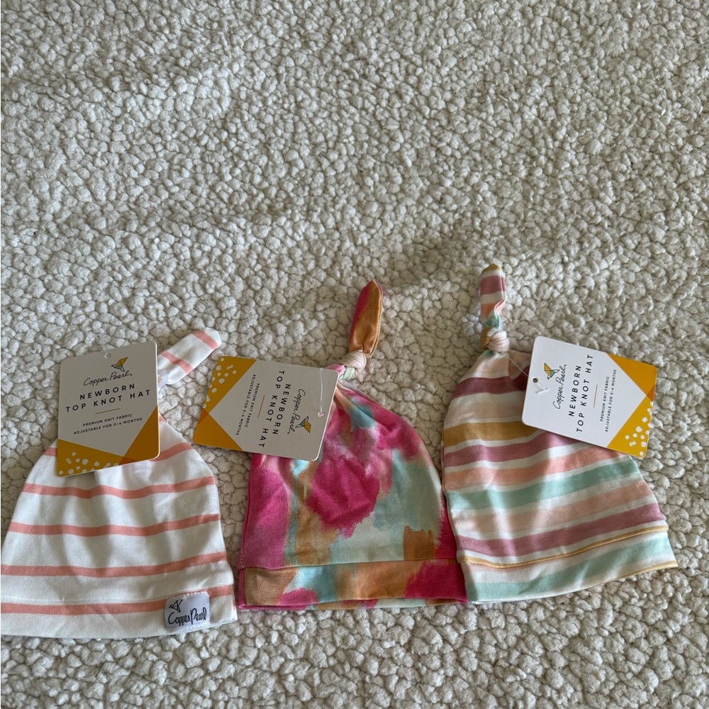 Newborn Copper and Pearl hats